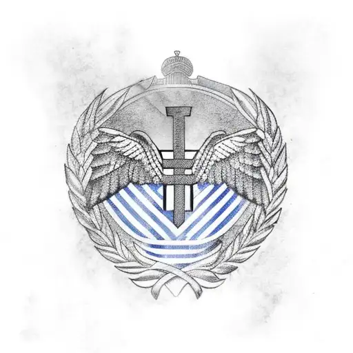 Greek Flag With Eagle