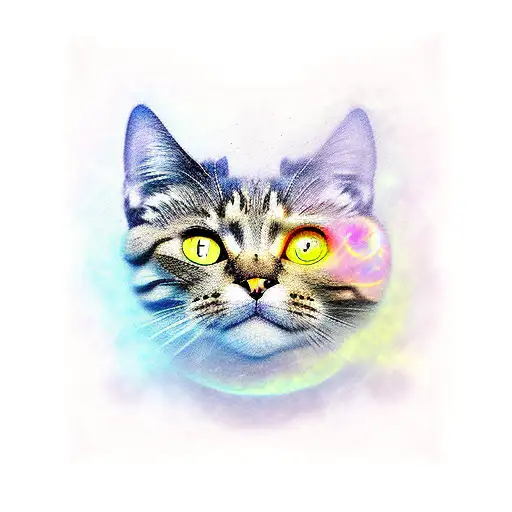 Intelliar Cat Shrouded In A Yellow Nebula