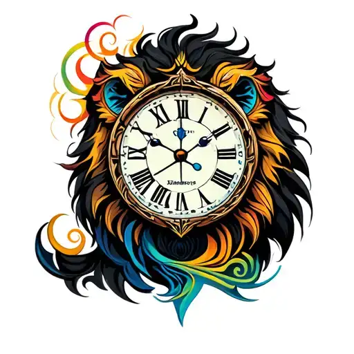 Lion Maori Bousson And Clock