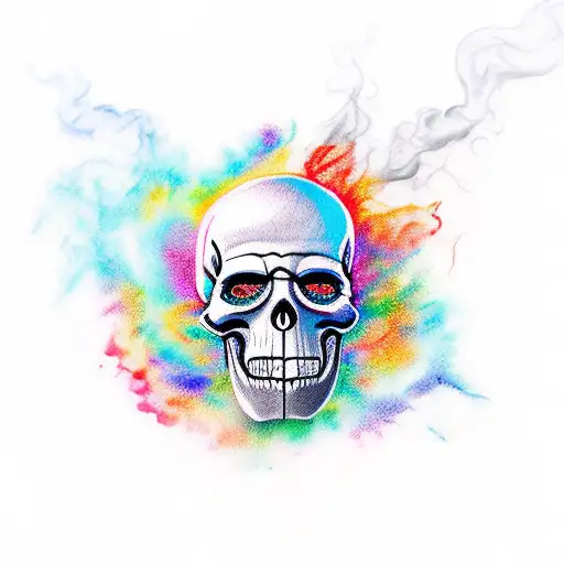 Smoke Skull Water Color