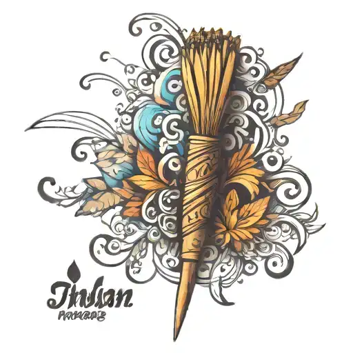 Indian Big Incense Stick Background Of Wood