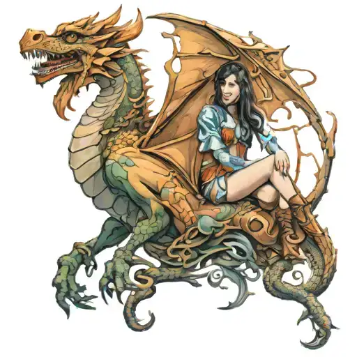 The Dragon And The Sagittarius Girl Sitting