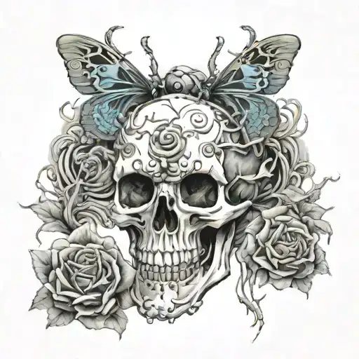 Creepy Bug Skeleton With Doll Head