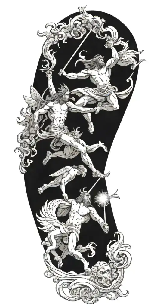 Greek Mythology Gods Battling
