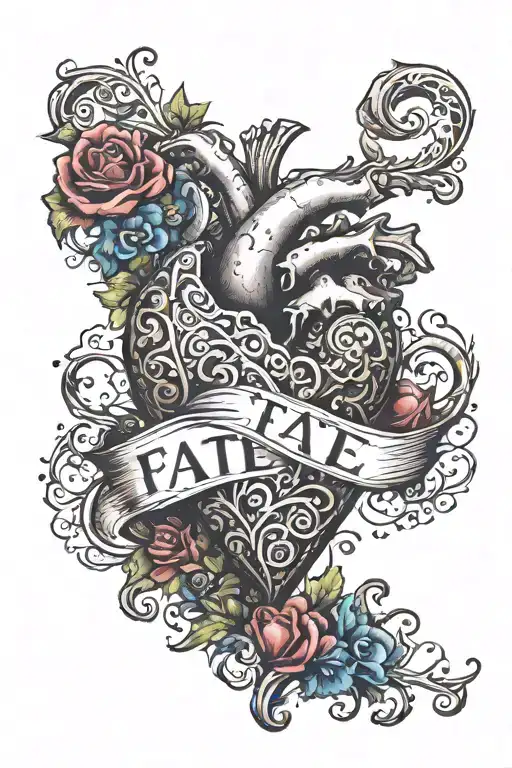 The Word Fate In The Shape Of A Heart