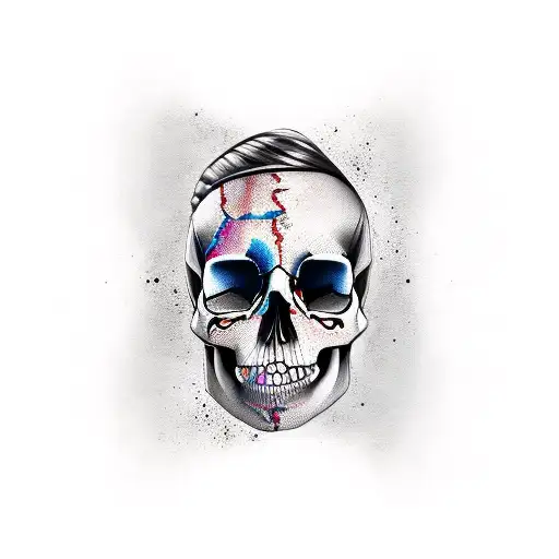 Side Facing Girl With Half Decaying Skull Face