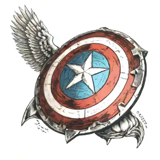 Captain American Shield With Quote 'I Can Do This All Day' Tattoo
