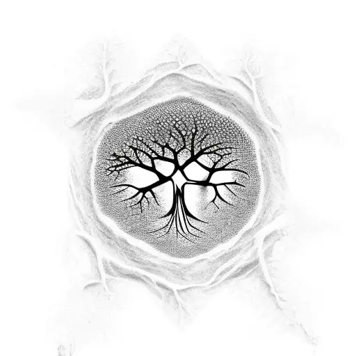 Adinkra Symbols Formed In Tree Roots