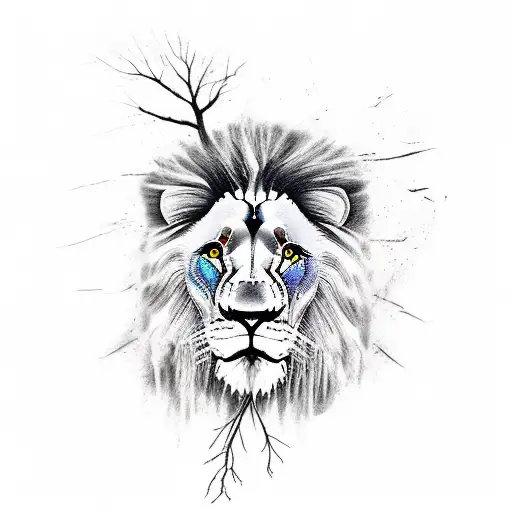 Lion With Tree Roots