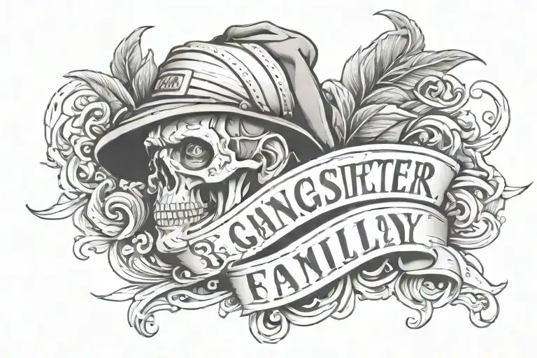 Lettering Gangster Name Is Bailey Familia Tattoo