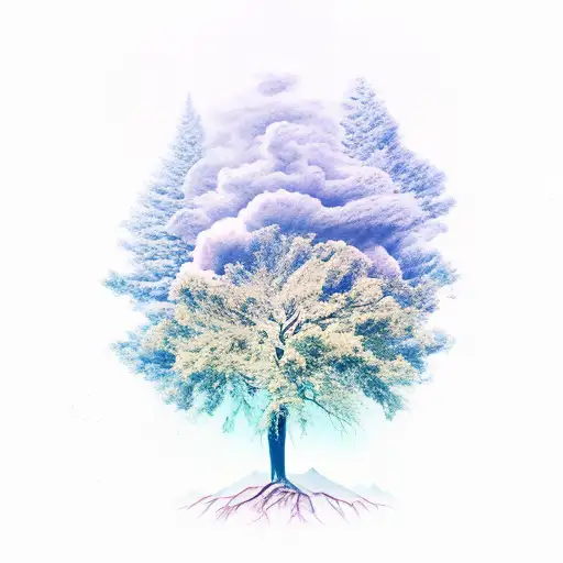 God Mountain Trees Space