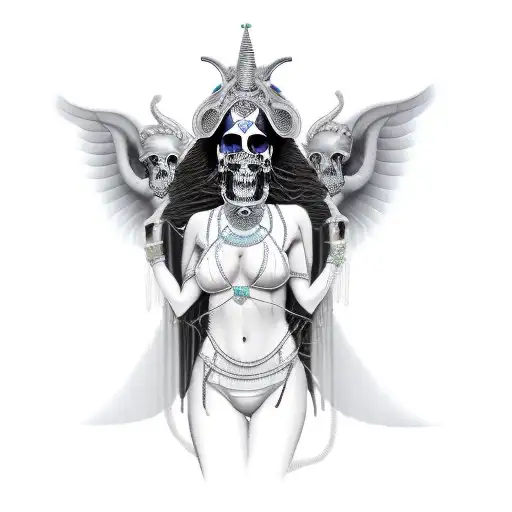 Ishtar Goddess Sexy Fit Bikini Clear Simmetric Skull Face With Mask