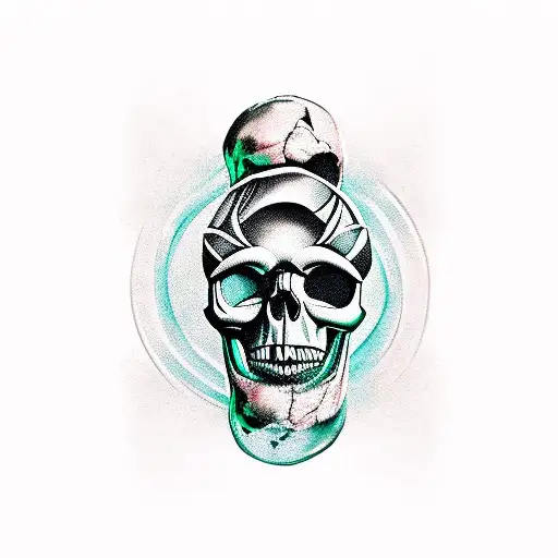 Skull With An Hourglass