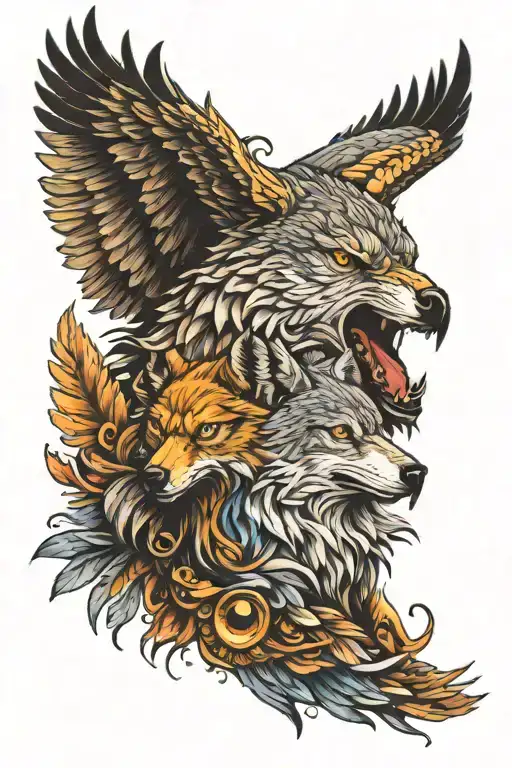 Wolf And Eagle