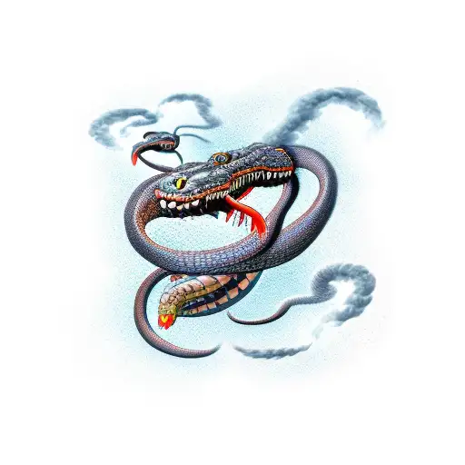 Biorganic War From Two Gigant Snake