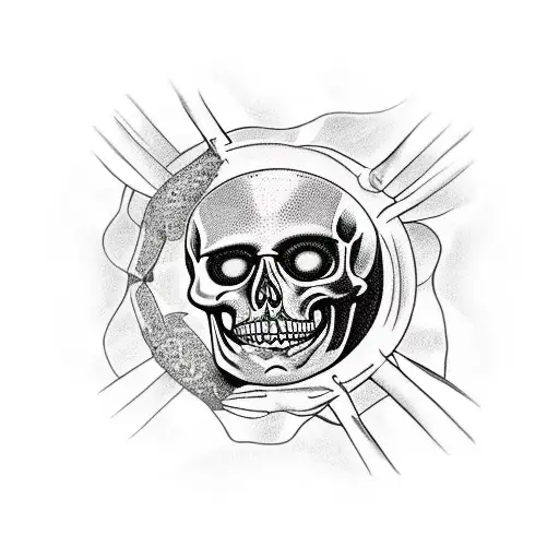 Skeleton Arm Hand Holding Crystal Ball