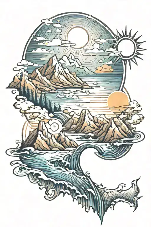 Mountains Sea Sun
