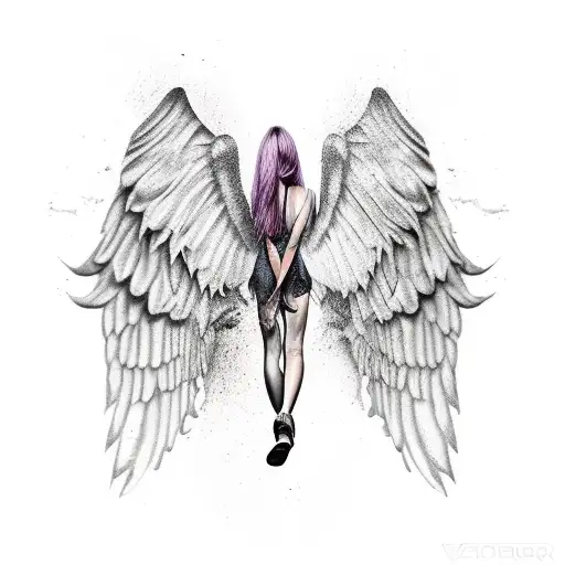 Fallen Angel Falling With Broken Wings