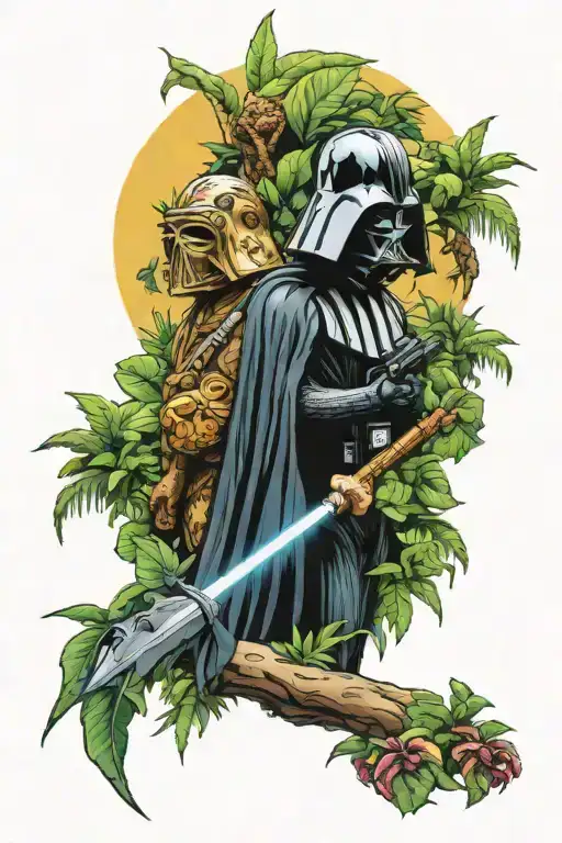 Fin And Jake From Dark Side With Jungle Background