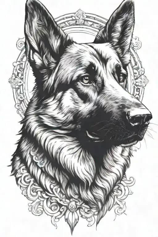 Majestic Double Coated German Shepherd Dog Head