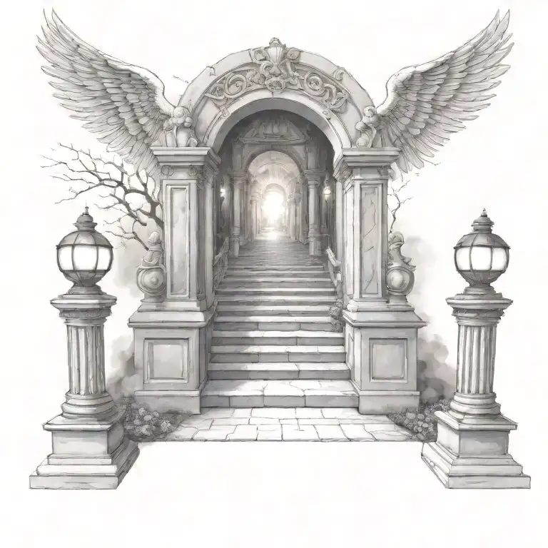 Heaven Stair Way Open Gates Lights From Heaven