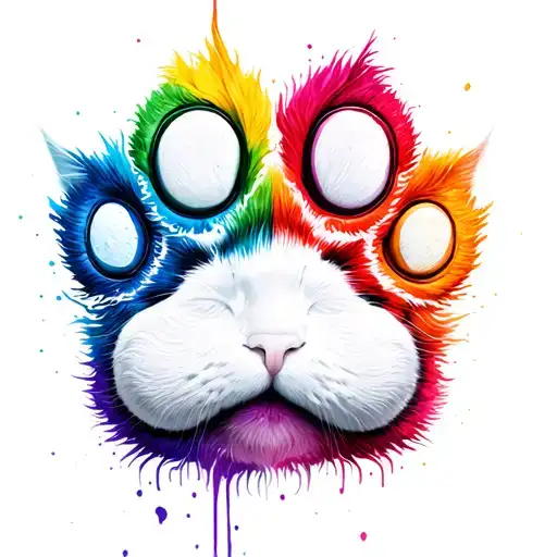 Rainbow World Bomb Cat Paw