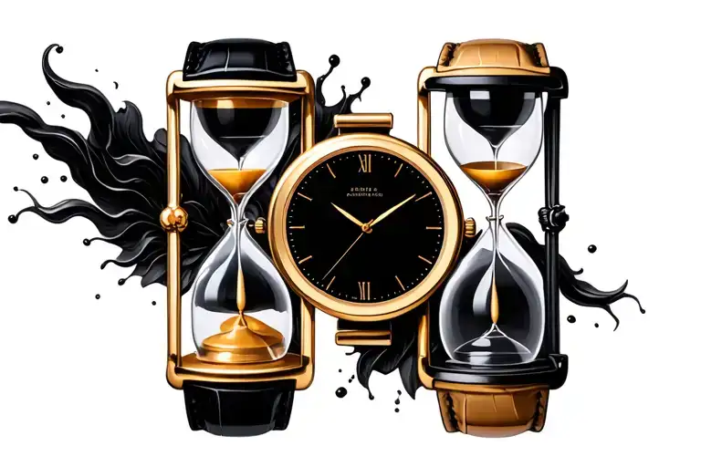 Sandglass Watches In Black