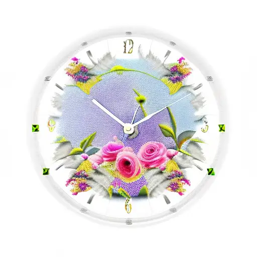 Angels Flowers Clock