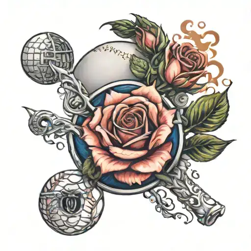 Baseball Rose Surrounded