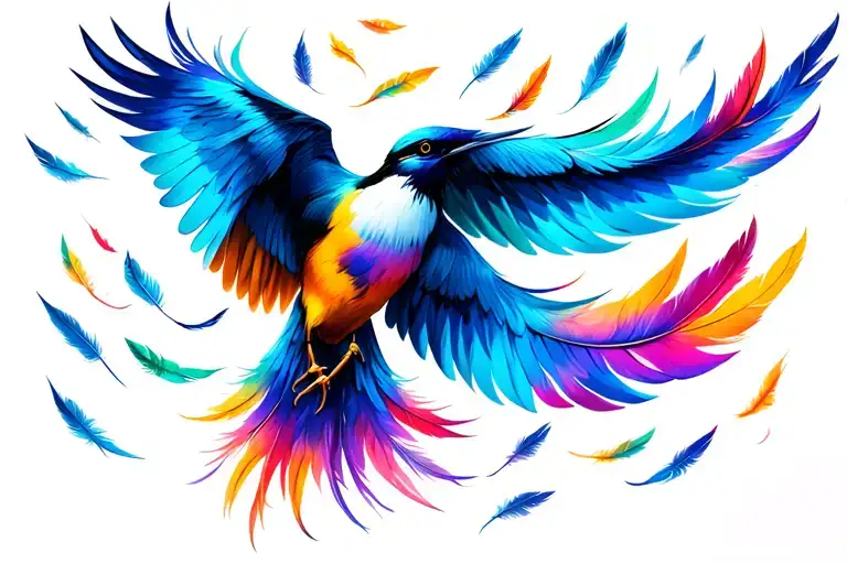 Feathers Fallilng From A Bird Flying