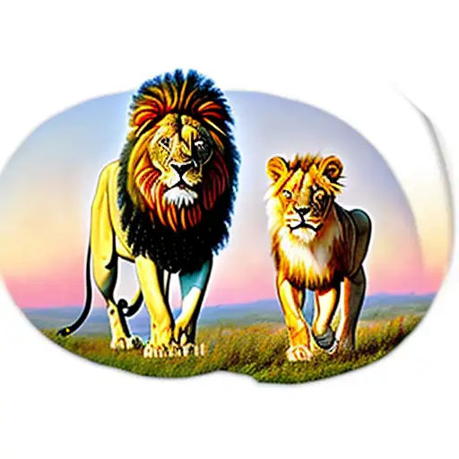 Standing Lion And Lioness