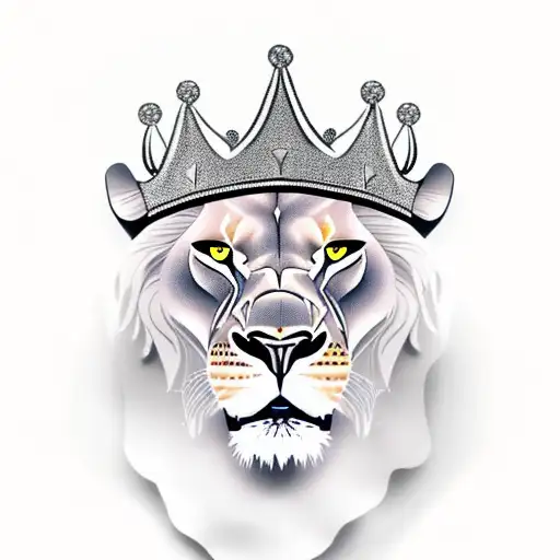 Roaring Lioness Wearing A Crown