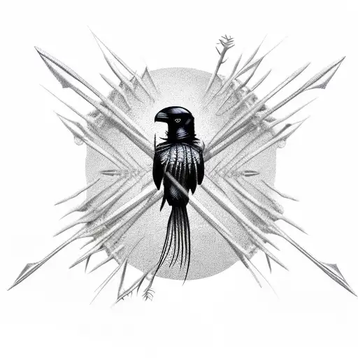 Raven Skeleton With Nails Like Thorns