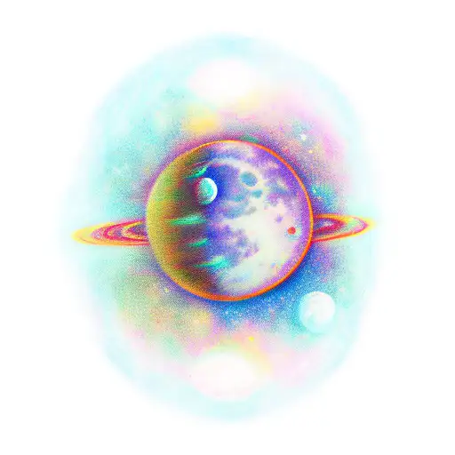 Moon Flowers Planets Colors