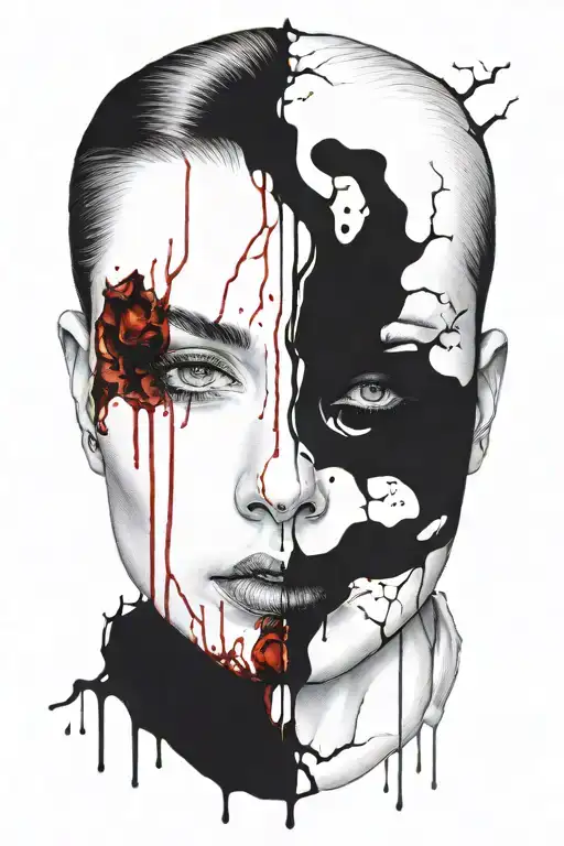 Bloody Face Of A Woman