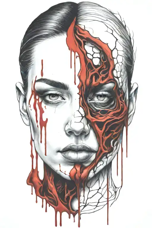 Bloody Face Of A Woman