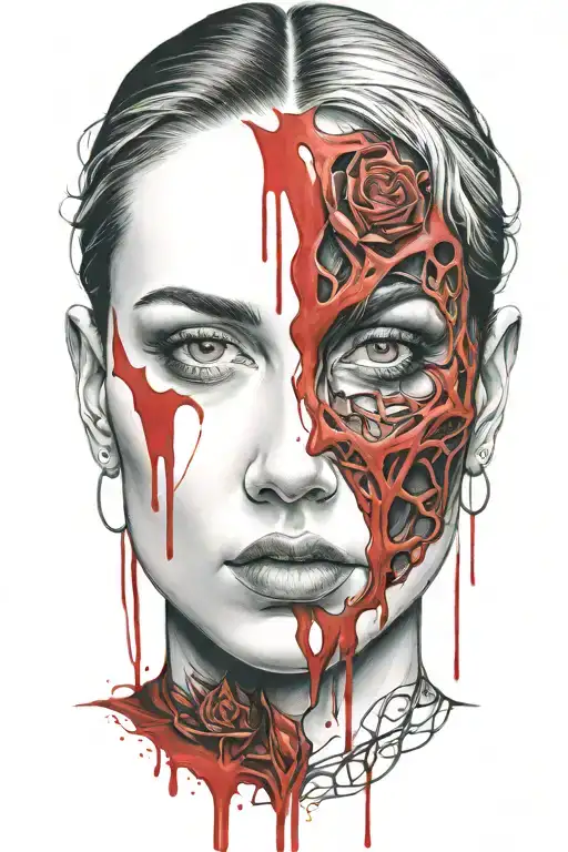 Bloody Face Of A Woman