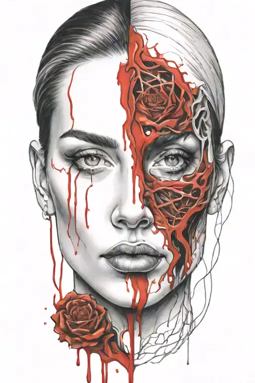 Bloody Face Of A Woman