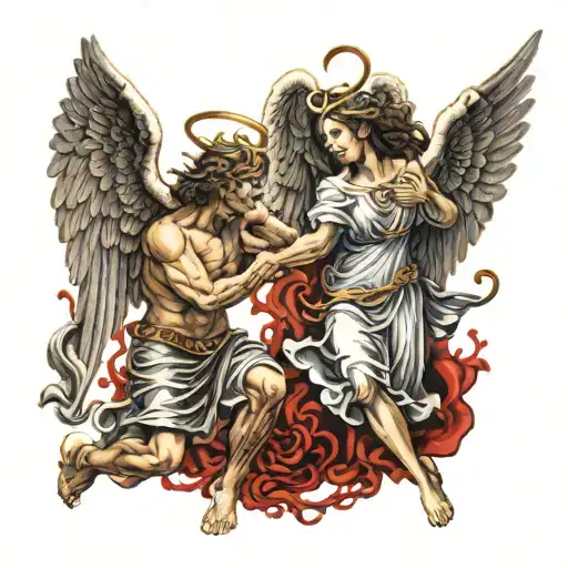 A Good Angel Fights An Evil Angel