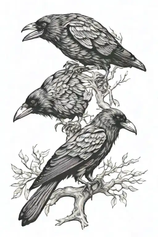 Two Crows All Different Sizes