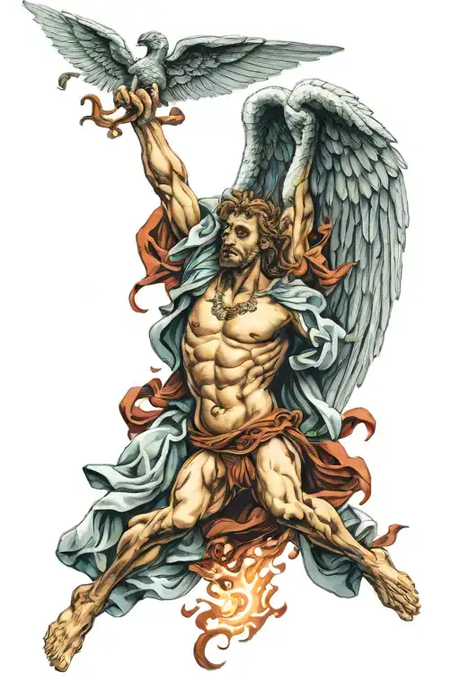 Archange Michel Fight Lucifer Falling Angel