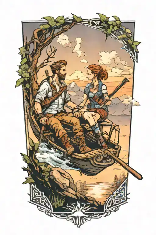 Gondola Ride Couple Looking At The Horizon Zero Dawn