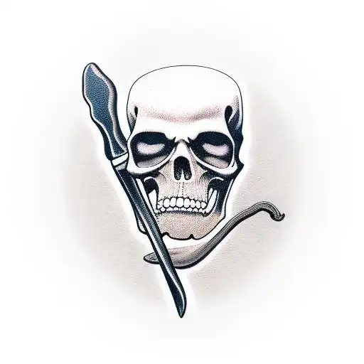 The Grim Reaper With Face Covered Holding A Hour Glass