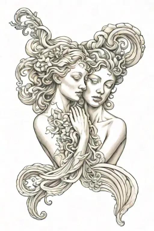 Birth Of Venus Gemini Sisters Multiple Heads Together And Inside