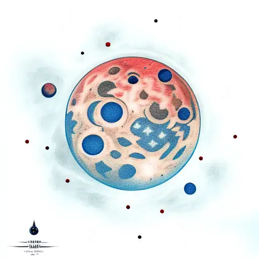 Blood Moon With Stars