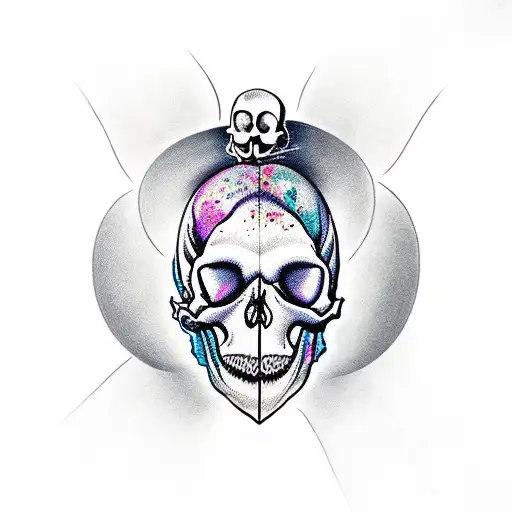 Gemeni Whith Skull & Time