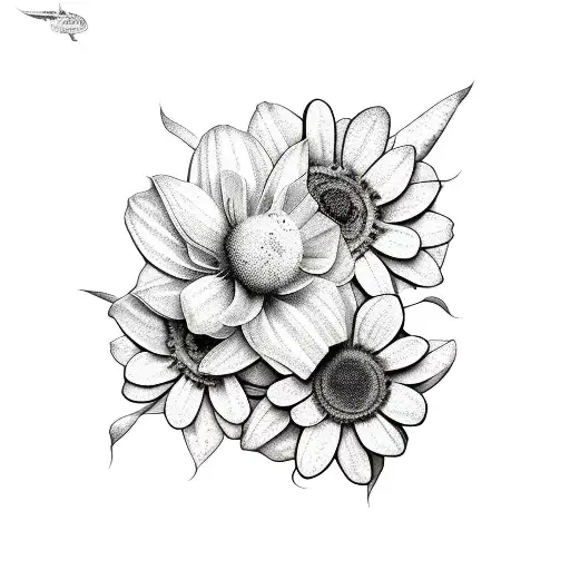 Black And White Flowers