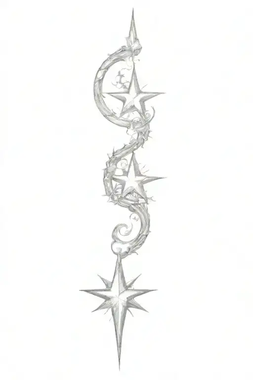 Black Stars With Expresive Ornamnets Of Martin Flacher