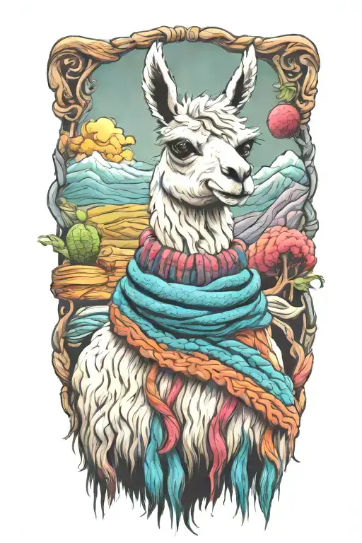 Llama Knitting A Blanket