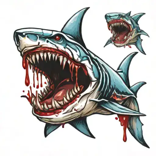 Diamond Looking Like A Shark Took A Bite Out Of It With Blood Dropping